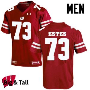 Men's Wisconsin Badgers NCAA #73 Kevin Estes Red Authentic Under Armour Big & Tall Stitched College Football Jersey XX31X17BE